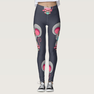 Kawaii-Maus mit Gesichtsmaske und Kuchen Leggings