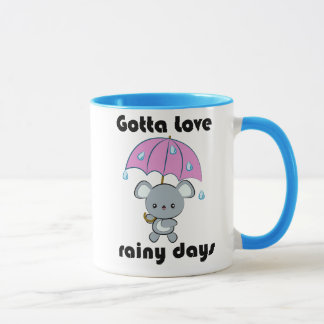 Kawaii Mäuse-und Regenschirm-regnerische Tasse