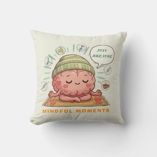 Kawaii meditierendes Gehirn Zen Wellness Mental Ge Kissen