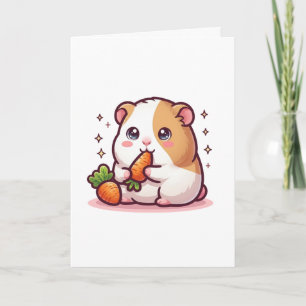 Kawaii Meerschweinchen beim Möhrenessen – Süßer Ha Karte