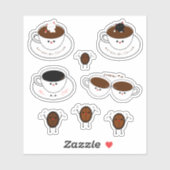 Kawaii Meow Kaffee Vinyl Sticker (Blatt)