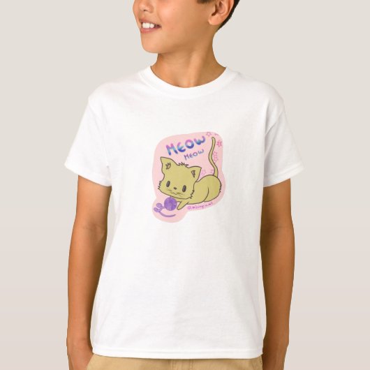 Kawaii Meow Meow spielt mit Wool Boys T - Shirt (Vorderseite)