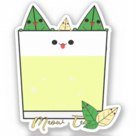 Kawaii Meow Tea Vinyl Sticker