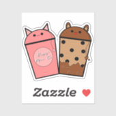 Kawaii Meow Tea Vinyl Sticker (Blatt)