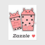 Kawaii Meow Tea Vinyl Sticker (Blatt)