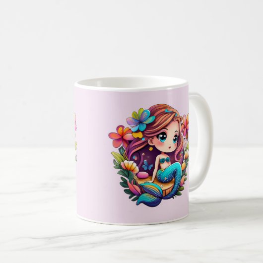 Kawaii Mermaid Kaffeetasse (VorderseiteRechts)