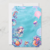 Kawaii Mermaid Party Einladung (Rückseite)