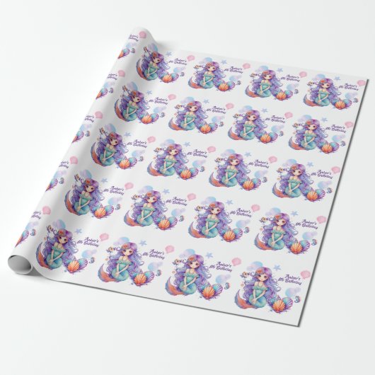 Kawaii Mermaid Party Geschenkpapier (Ungerollt)