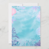 Kawaii Mermaid Party Vielen Dank Dankeskarte (Rückseite)