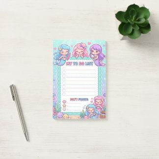 Kawaii Mermaid Under the Sea To-Do List Notepad Post-it Klebezettel