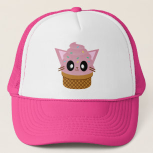 kawaii Miezekatzekegel-Eiscreme-Katze Meow Truckerkappe