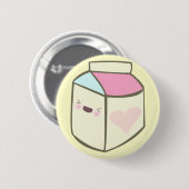 Kawaii Milchkarton glücklich Gesicht niedlich Freu Button (Vorne & Hinten)