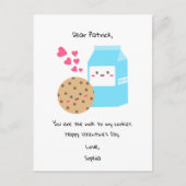 Kawaii Milchkekse Niedlicher Tag des Valentins Feiertagspostkarte (Vorderseite)