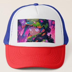 Kawaii Military Hunter Camouflage Herz-Augen-Anime Truckerkappe