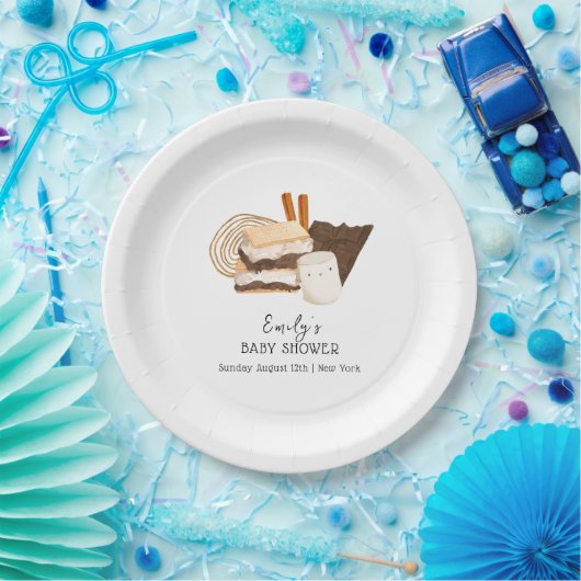 Kawaii Minimalistisch S'more Liebe & Fun Baby Dusc Pappteller (Party)