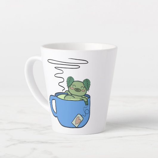Kawaii Mint Pig Tasse (Linke Ecke)