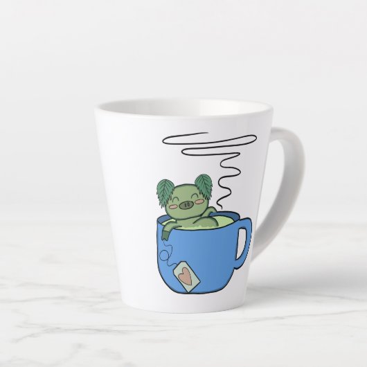Kawaii Mint Pig Tasse (Rechte Ecke)