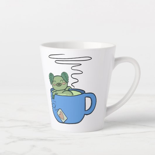 Kawaii Mint Pig Tasse (Rechts)