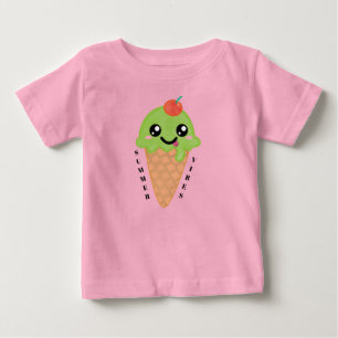 Kawaii Minzeiscreme-Kegel mit Kirsche obendrauf Baby T-shirt