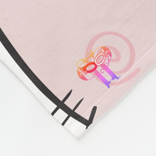 Kawaii Mit Monogramm Kitten Theme Fleece Blanket (Ecke)