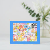 Kawaii Mix Postkarte (Stehend Vorderseite)