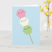 Kawaii Mochi Dango Karte (Gelbe Blume)