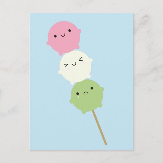 Kawaii Mochi Dango Postkarte (Vorderseite)