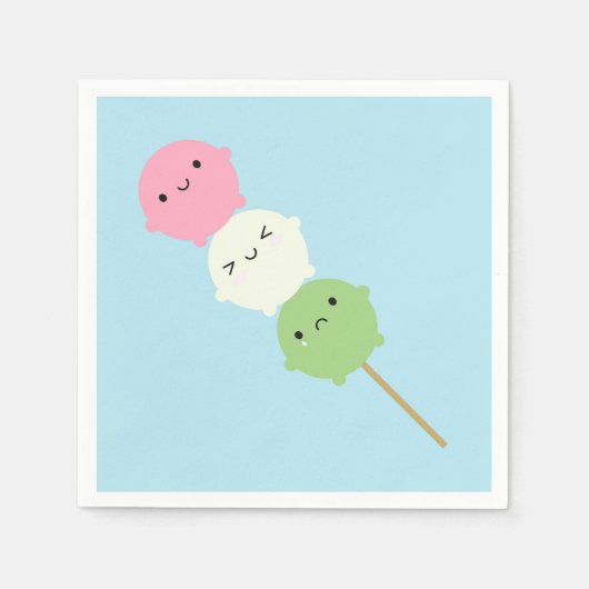 Kawaii Mochi Dango Serviette (Vorderseite)