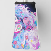 Kawaii Moe Pastel Space Astronaut Anime Girl Golf Headcover (Rotieren 90)