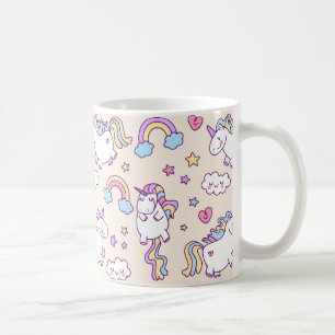 Kawaii molliges Baby-Einhorn-Regenbogenmuster Kaffeetasse