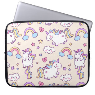 Kawaii molliges Fliegen-Einhorn-Regenbogenmuster Laptopschutzhülle