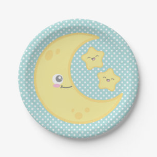 Kawaii Mond und Stern-PapierTeller Pappteller