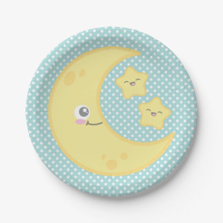 Kawaii Mond und Stern-PapierTeller Pappteller