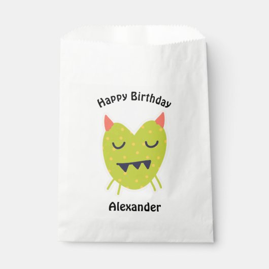 Kawaii Monster Birthday Favor Bag Geschenktütchen (Vorderseite)