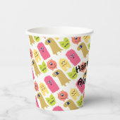 Kawaii Monster Birthday Party Cup Pappbecher (Vorderseite)