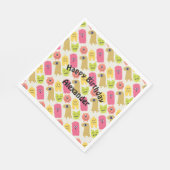 Kawaii Monster Birthday Party Napkin Serviette (Ecke)