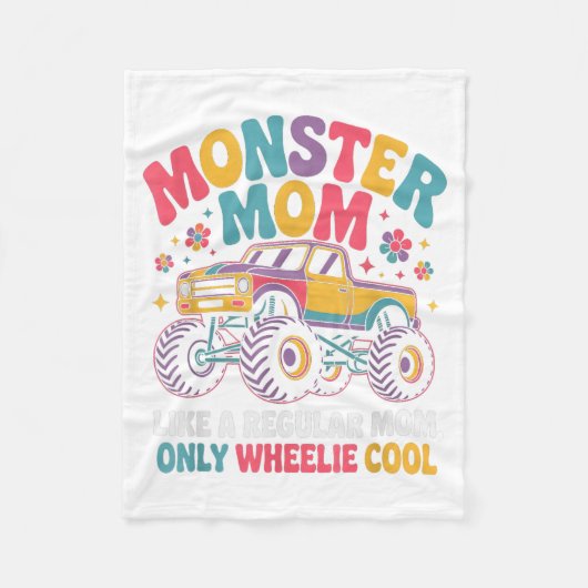 Kawaii Monster Mom Like Regular Mommy But Wheelie Fleecedecke (Vorderseite)