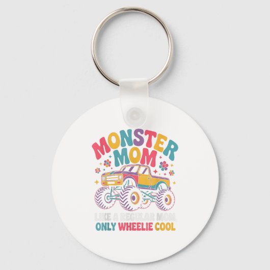 Kawaii Monster Mom Like Regular Mommy But Wheelie  Schlüsselanhänger (Vorderseite)