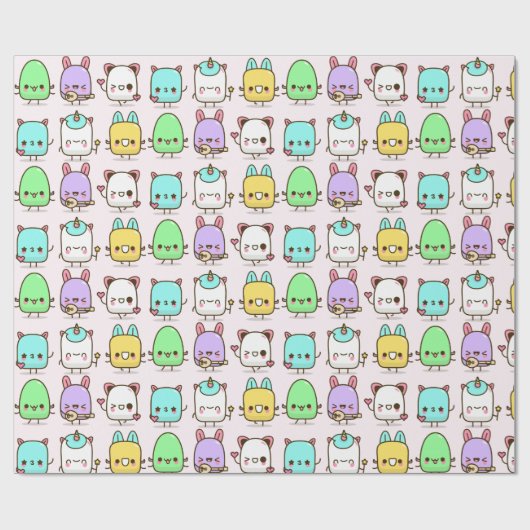 Kawaii Monsters Geschenkpapier (Flach)