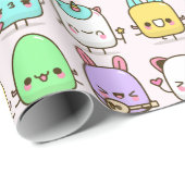 Kawaii Monsters Geschenkpapier (Rolleneckpunkt)