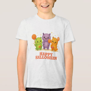 Kawaii Monsters & Lollipops Halloween-Fahnen Tri-Blend Shirt