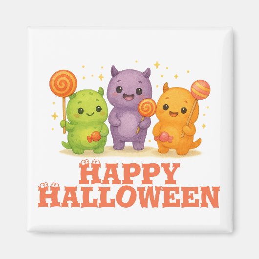 Kawaii Monsters & Lollipops Halloween Magnet (Vorne)