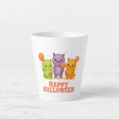 Kawaii Monsters & Lollipops Halloween Milchtasse (Vorderseite)
