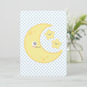 Kawaii Moon and Stars Baby Shower Einladungen (Stehend Vorderseite)