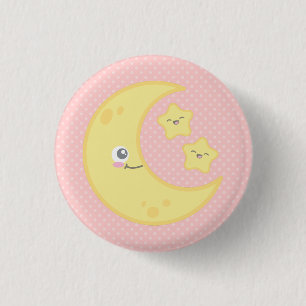 Kawaii Moon and Stars Button