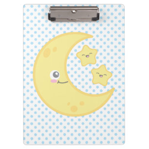Kawaii Moon and Stars Clip Board Klemmbrett