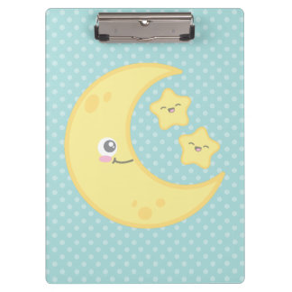 Kawaii Moon and Stars Clip Board Klemmbrett