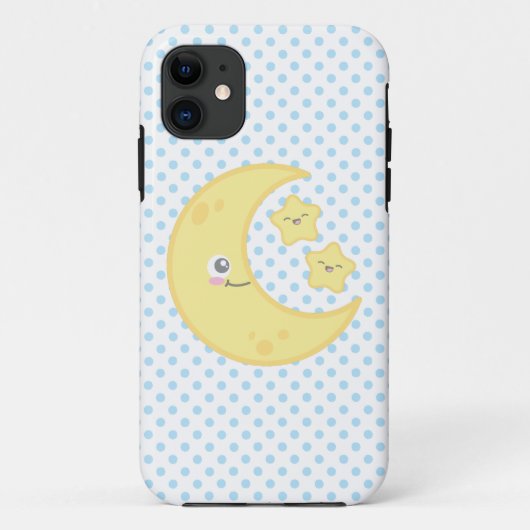 Kawaii Moon and Stars iPhone Case (Rückseite)