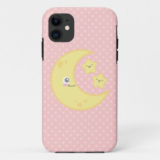 Kawaii Moon and Stars iPhone Case (Rückseite)