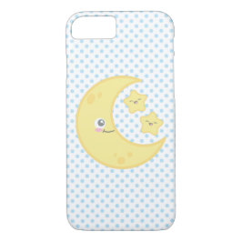 Kawaii Moon and Stars iPhone Case